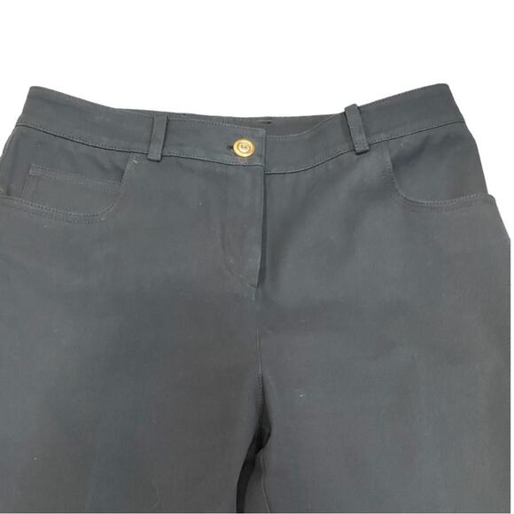 St.John Sport Black Denim Cropped Straight Leg Pants 4 - Picture 5 of 10